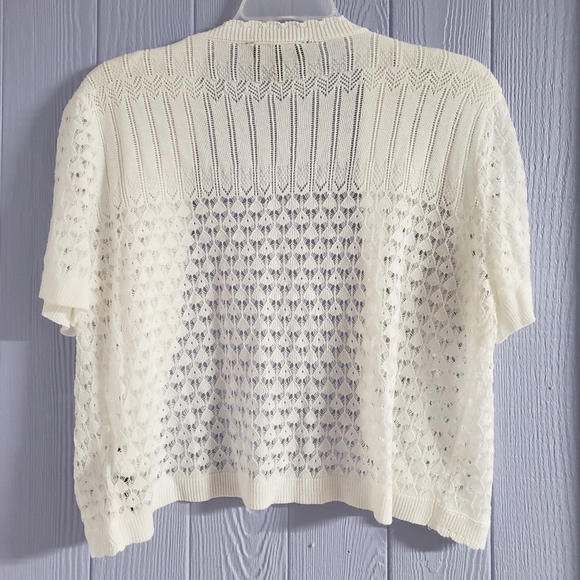 Cropped white cardigan, petite XL - Picture 2 of 5